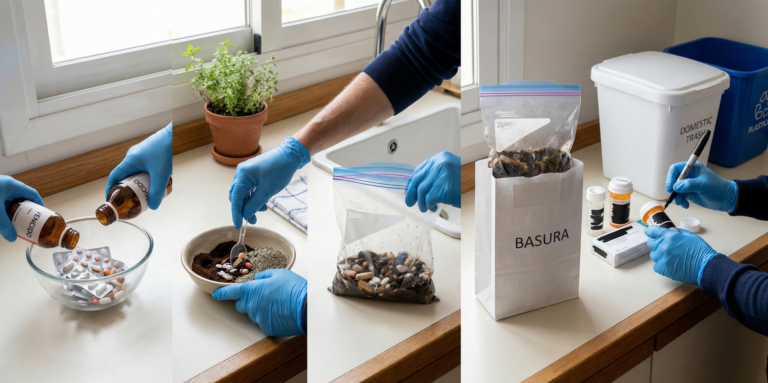 Guía paso a paso para desechar medicamentos vencidos de forma segura.